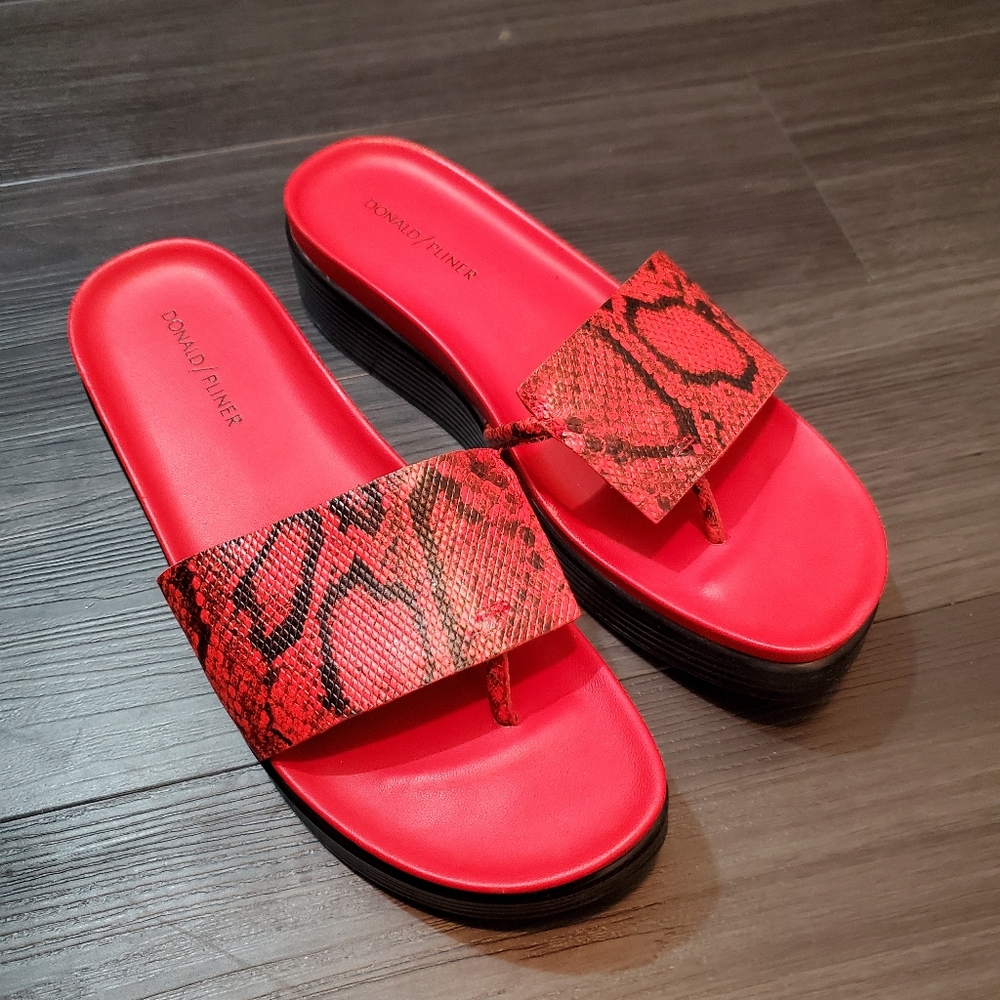 Donald J. Pliner Fire Red Platform Sandals